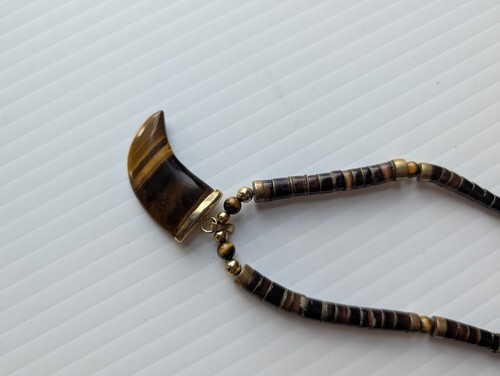Vintage tiger eye tooth - vintage,