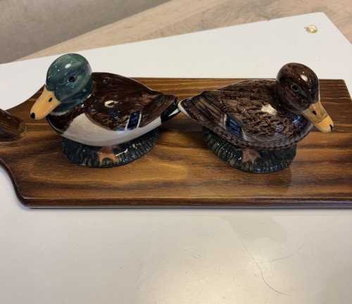 Quail pottery duck salt and - quail,