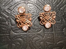 Biba Gold Diamante Earrings - Elegant Jewellery - Beautiful Vintage Chic