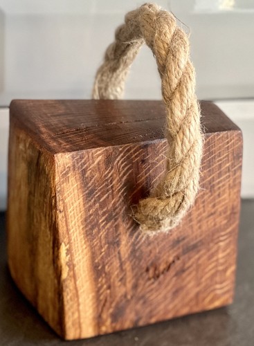 Handmade suffolk oak door stop - suffolk,