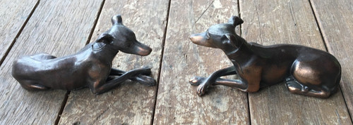 Bronze sculpture dog whippet - bronze,