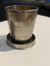 Vintage Collapsible Travel Cup – Stainless Steel Telescopic Pocket Cup with Lid