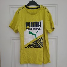 Puma Boys Yellow Tshirt Born A Winner 150cm
