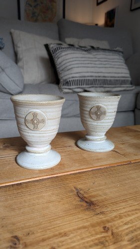 Pair vintage fangfoss - pair, pottery
