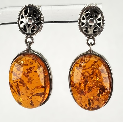 Sterling silver drop earrings - silver,