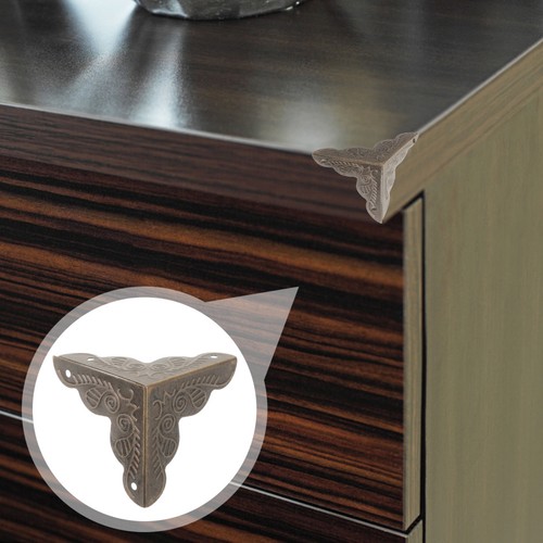 12pcs dark brown metal corner - brown,