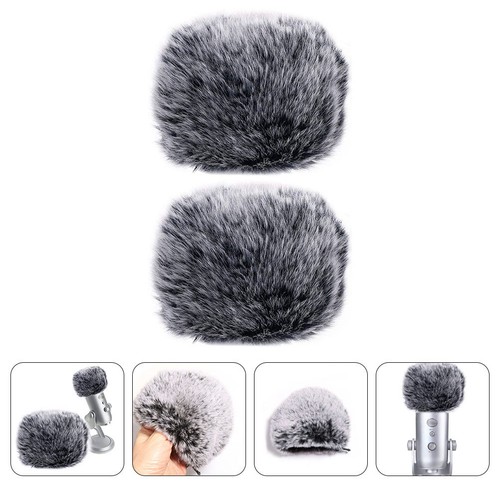 Plush mic covers 2pcs durable - plush,