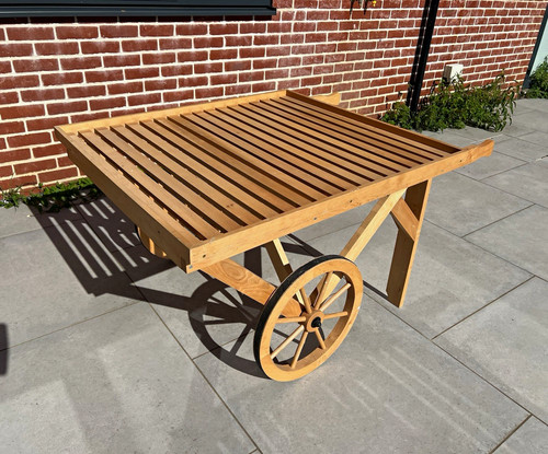 Wooden market barrow - market, display
