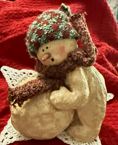 Christmas snowman figurine - christmas,