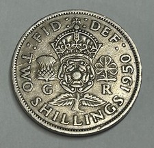 1950 King George VI Florin Two Shilling Coin #B4