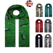 New Lady Women Scarf Scarves Soft Robin Bird Scarf Shawl Wrap Headscarf Stole