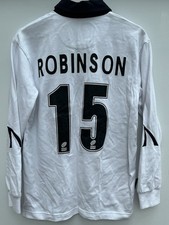 Sale Sharks Rugby Shirt Cotton Traders Robinson #15 Long Sleeve White Youth L