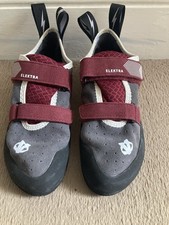 Evolv Elektra Womens Climbing Shoes, Burgundy/Grey, UK size 6, Hardly worn