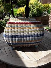 Wicker stool multi coloured Lloyd loom?