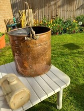 Antique 19th century Victorian Fireside Copper Coal Bucket with Brass handle