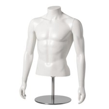 Headless Matt White Male Torso