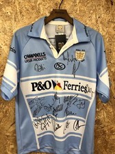 HULL FC SIGNED BLUE RUGBY SHIRT Size S NEW WITH TAGS