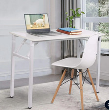 Simple Folding Computer Desk 100 x 50 cm White