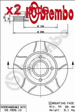 X2 PCS FRONT BRAKE DISC SET LEFT & RIGHT 09.7806.75 BREMBO I