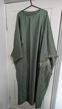 Khaki Satin Abaya Long Dress