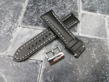 22mm CALF Leather Strap Black