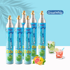 GreatWhip 60Litre Co2 Spare Gas Cartridge x 6 for Sodastream Gas Refill Cylinder