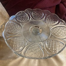 Pretty glass cake plate footed