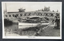 RPPC WROXHAM BRIDGE NORFOLK BROADS PLEASURE BOAT RIVERBANK SCENE