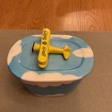 Utterly Butterly St Ivel Bi Plane on Cloud - Ceramic Butter Dish with Lid
