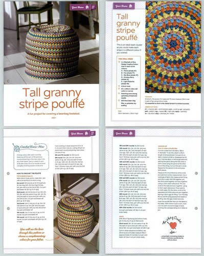 Tall granny stripe pouffe 44 - stripe,