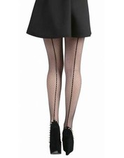 Small Fine Micronet Fishnet Tights Retro Ladies Vintage Seamed Tights Full Foot-