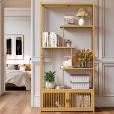 69" Bamboo Bookshelf Hutch
