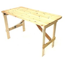 4ft Wooden trestle table folds