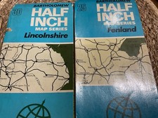 2 off Bartholomew's Revised "Half-Inch" Contoured Maps: Lincolnshire and Fenland