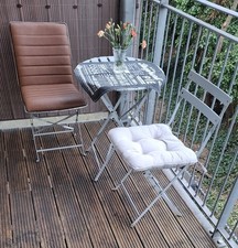 Patio Metal Bistro Set, Folding table &  2 Chairs, Recently Painted, London E14