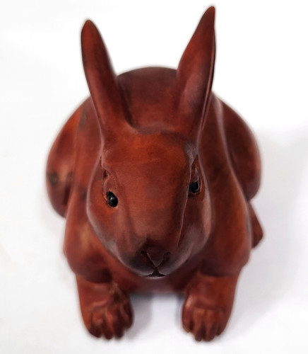 Vintage hand carved rabbit - hand,
