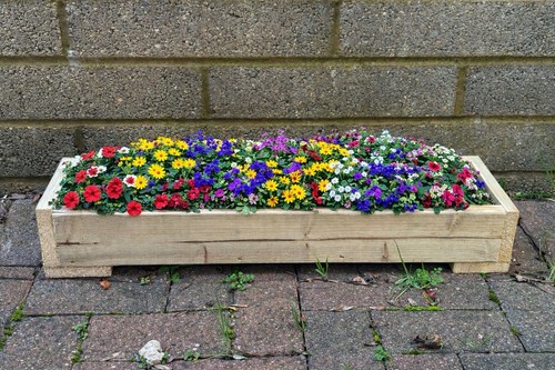 Wooden planter tiny trough - wooden,