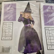 BULK CLEARANCE LOT OF 25 x AMSCAN WITCH FANCY DRESS SETS AGE 3-4 ONLY