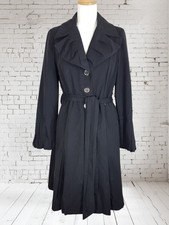 Per Una Black Belted Trench Coat Mac Size 10
