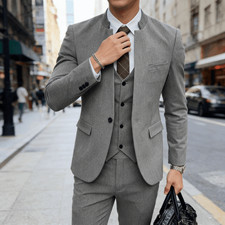 Men's Mandarin Collar 3Pcs