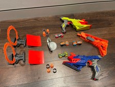 Nerf Nitro Set Car Launching Toy With 2 Ramps, Two Guns, 4 Cars, Two Fire Hoops 