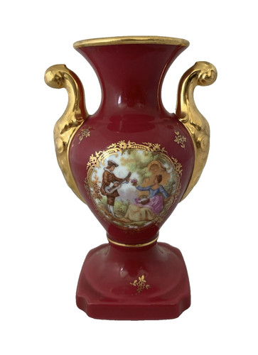 Limoges fragonard vase ruby - limoges,