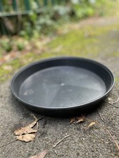 6 x Black Plastic Plant Flower Pot Saucers Water Drip Tray - 32.5cm - Used