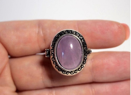 Kunzite locket ring - kunzite,
