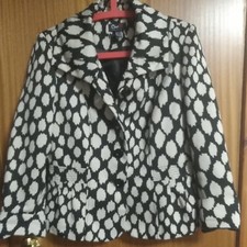 NEW OSCAR B Edition women linen mix jacket black beige patterns UK 14 Christmas