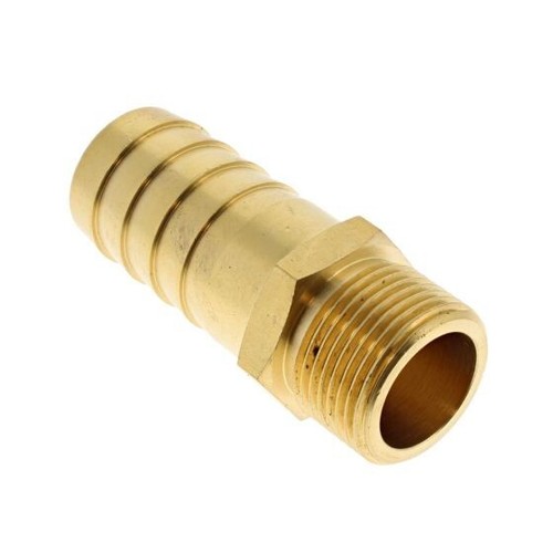 Brass hose tail tap connection - brass,