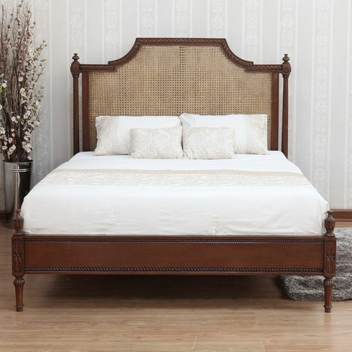 French rattan bed solid - french,