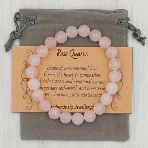 Rose quartz bracelet stretch - rose,