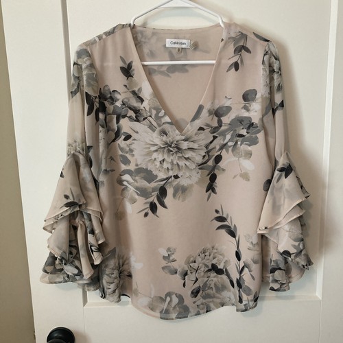 Calvin klein floral chiffon - calvin,