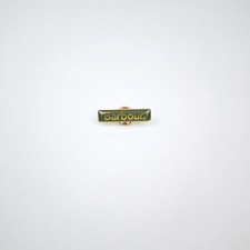 Barbour Original Green Gold Tone Pin Badge 3cm Bar Butterfly Clutch Lapel